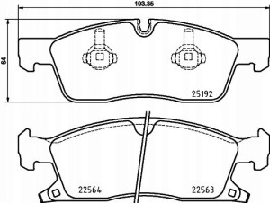 P 37 022 BREMBO Zestaw klocków hamulcowych, hamulc
