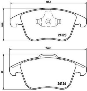 P 24 076X BREMBO Zestaw klocków hamulcowych, hamul