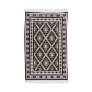 Dywan z frędzlami Kilim Aztec dwustronny brązowy 70 x 140 cm