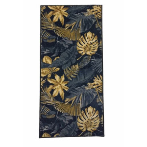Chodnik dywanowy Monstera czarno-złoty 67 x 140 cm