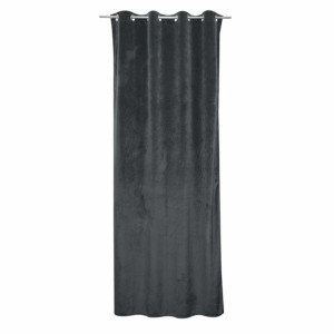 Zasłona welurowa Tony ciemnoszara 140 x 280 cm na przelotkach Inspire