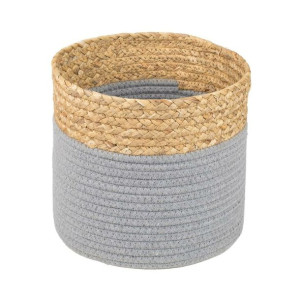 Osłonka doniczki kosz pleciony 22cm boho z szarym