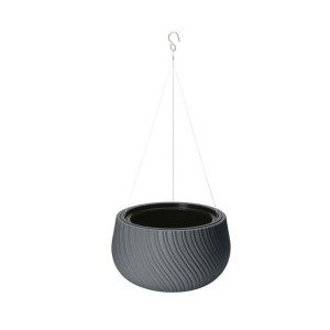 Osłonka doniczki wisząca Kula Mika 32cm antracyt