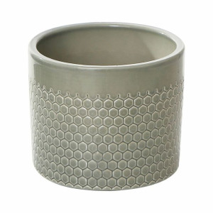 Osłonka doniczki ceramiczna 28cm jasnozielona wzór Ceramik