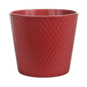 Osłonka doniczki ceramiczna Harlekin 15 cm czerwona Cermax
