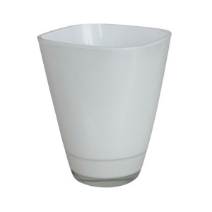 Osłonka doniczki szklana Amaranta 14.5cm biała Cermax