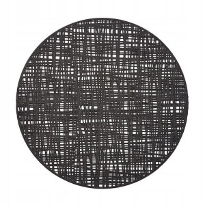 Podkładka Scribble, okrągła, PVC, czarna