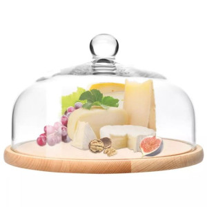 Klosz z drewnianą paterą Glamour KROSNO 28,5cm