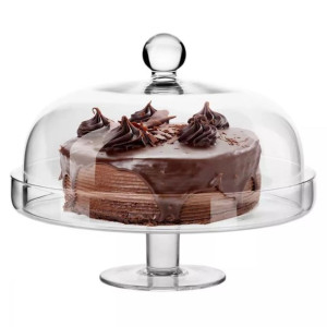 Patera z kloszem Elite KROSNO 28cm na tort ciasto