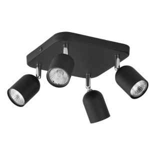 TOP Lampa Sufitowa Wisząca Żyrandol Czarna CHROM