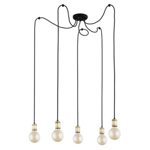QUALLE Lampa Wisząca Żyrandol Czarna PATYNA