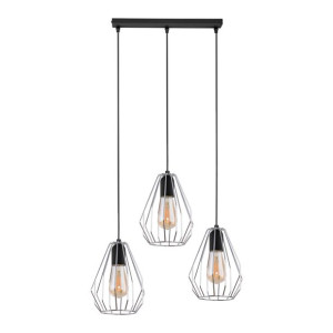 BRYLANT Czarna CHROME Lampa Wisząca Żyrandol Listwa