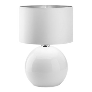 PALLA Biała SILVER Lampka Nocna Lampa Stołowa Biurkowa