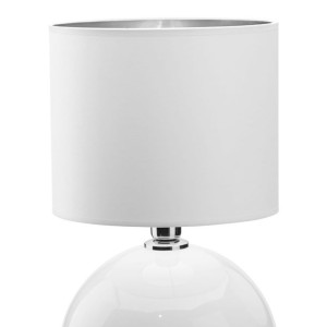 PALLA SMALL Biała SILVER Lampka Nocna Lampa Stołowa Biurkowa