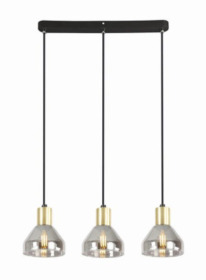 Lampa Wisząca Żyrandol Czarny BRĄZ E14 Klosz DYMIONY