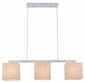 BOHO  Lampa Wisząca Żyrandol E27 Biały ABAŻ. LEN