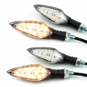Kierunkowskazy LED 15 diod M10 homologacja czarne