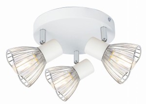 Lampa Sufitowa Żyrandol Plafon E14 Biały Chrom