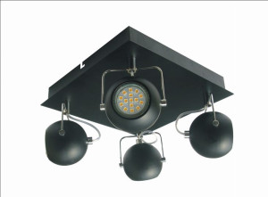 Plafon LED GU10 Czarny Matowy