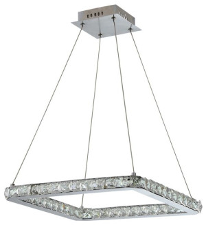 Lampa Wisząca Żyrandol Kwadrat 442 LED Chrom