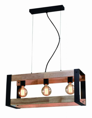 Lampa Wisząca Żyrandol Czarny E27 Klosz Czarny