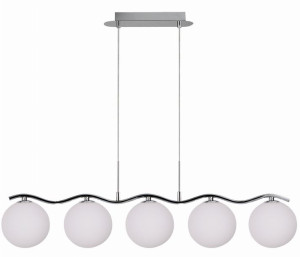 Lampa Wisząca Żyrandol Chrom G9 Klosz Biały