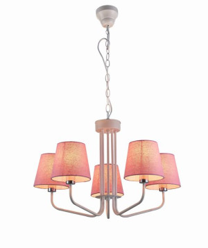 Lampa Wisząca Żyrandol Biały Różowy