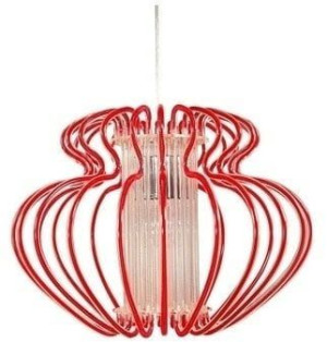 Lampa Wisząca Żyrandol E27 450X330 Mała Czerwona