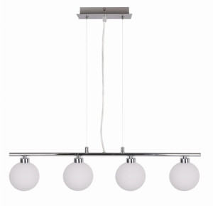 Lampa Wisząca Żyrandol Chrom 40 G9 Klosz Biały
