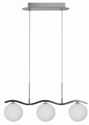 Lampa Wisząca Żyrandol Chrom G9 Klosz Biały