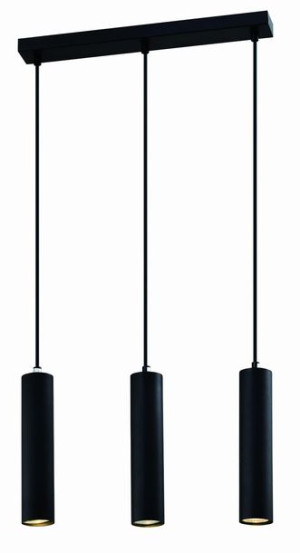 Lampa Wisząca Żyrandol Czarny 2 gu10 Klosz 25cm Czarny