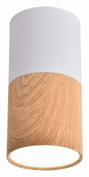 Lampa Sufitowa Żyrandol Tuba GU10 Drewniany Biały ŚR. 8 CM
