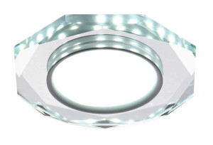 Ring LED Białe Oczko sufitowe Lampa sufitow OŚMIOKĄTNA SZKŁO