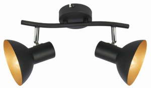 Lampa Sufitowa Żyrandol Listwa E27 Czarny ZLOTO