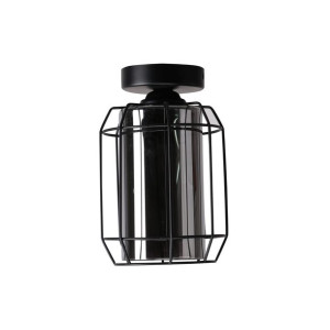 Lampa Sufitowa Żyrandol Czarny E27 Klosz dymiony
