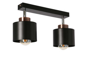 Lampa Sufitowa Żyrandol czarna E27 Klosz Czarny