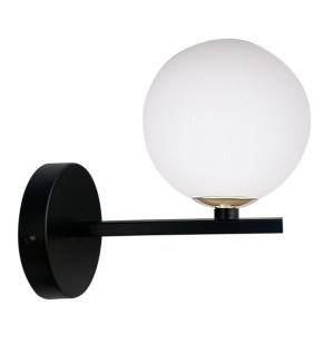 Lampa Kinkiet Czarny Złoty G9 Klosz Biały