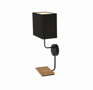 Lampa Kinkiet Czarny E14 ABAŻUR Czarny Z WŁĄCZNIKIEM