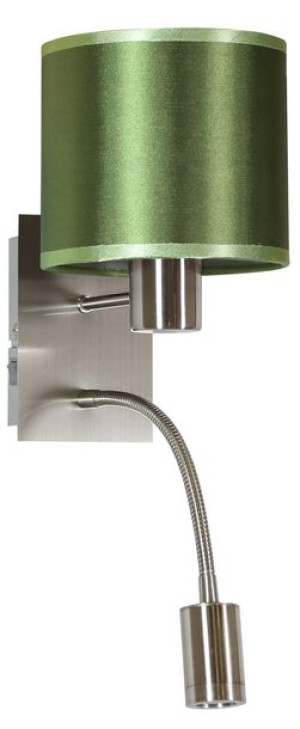 Lampa Kinkiet E14 LED Z WYŁĄCZNIKIEM Chrom Zielony CIEMNY