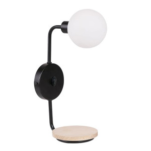 Lampa Kinkiet Czarny 2 G9 Klosz Biały