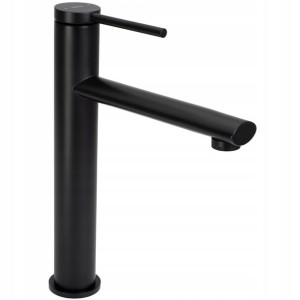 Bateria umywalkowa OVAL Wysoka Black Czarna - REA