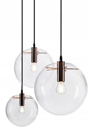 Lampa Wisząca Szklana Kula Rose Gold Lassi 20cm