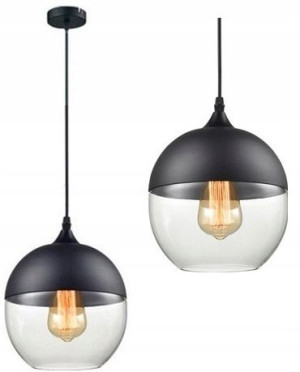 Lampa Wisząca Szklana Loft Industrial Zenit Black