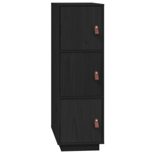 Kredens, czarny, 34x40x108,5 cm, lite drewno sosnowe