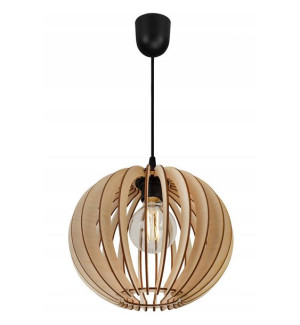 Lampa Sufitowa Wisząca Drewniana Kula