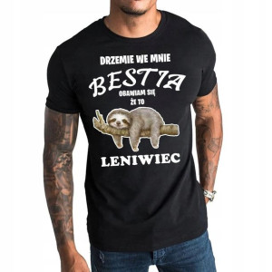 Koszulka męska T-shirt LENIWIEC bawełna 5XL