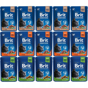 Brit Cat Pouches MIX smaków Sterilized 15x100g