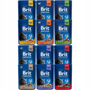 Brit Cat Pouches MIX SMAKÓW 12x100g