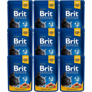 Brit Cat Pouches Salmon&TROUT 9x100g