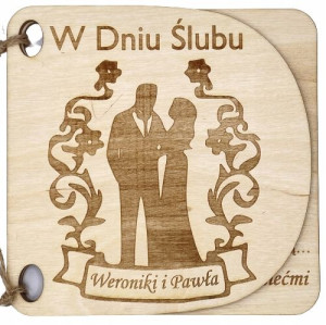 Drewniana Kartka dla Pary Młodej na pieniądze ŚLUB